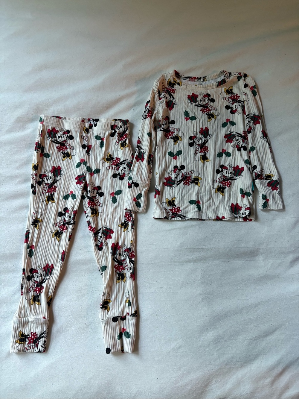 Posh Peanut Minnie Mouse Christmas Ribbed Pajama Set